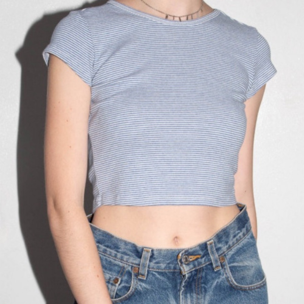 Brandy Melville stripped blue and white top